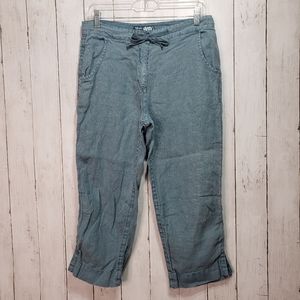Seasalt Penzance Blue Linen Harbour Crops Pants UK